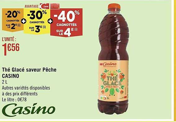 Thé Glacé Saveur Pêche Casino