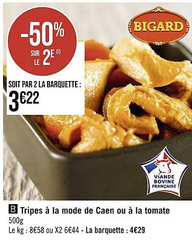 Tripes à La Mode De Caen Ou à La Tomate Bigard