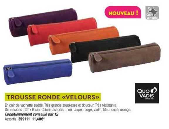 Trousse Ronde «velours» Quovadis