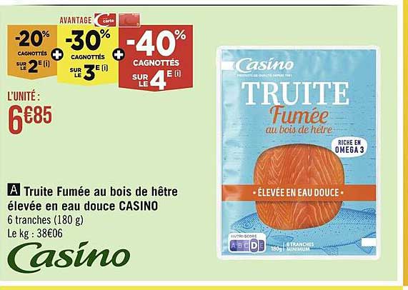 Truite Fumée Au Bois De Hêtre élevée En Eau Douce Casino