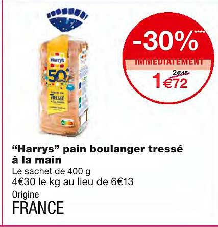 "harrys" pain boulanger tressé à la main