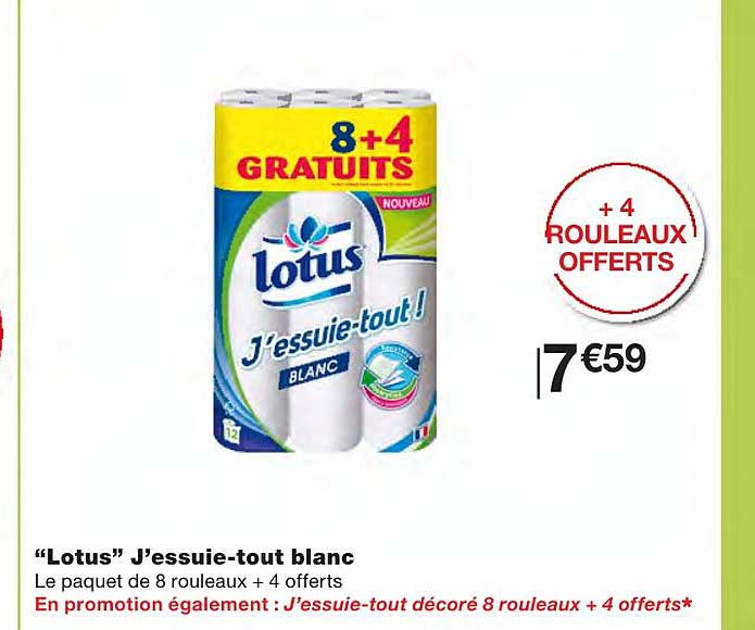 "lotus" J'essuie-tout Blanc