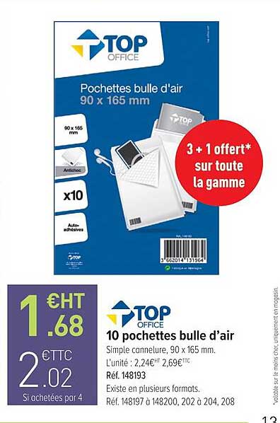 10 pochettes bulle d'air