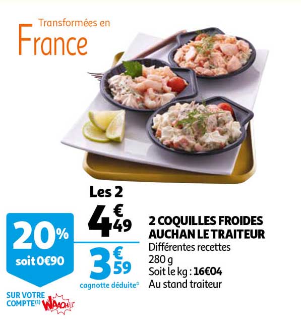 2 coquilles froides auchan le traiteur
