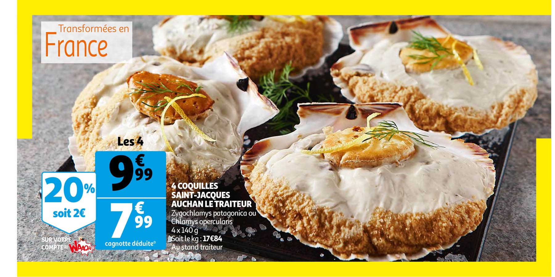 4 coquilles saint-jacques auchan le traiteur
