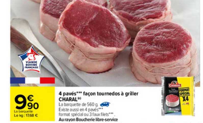 4 Pavés Façon Tournedos à Griller Charal
