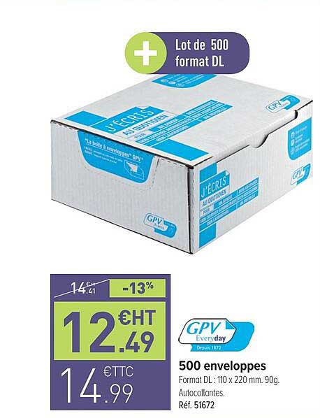 500 Enveloppes Gpv