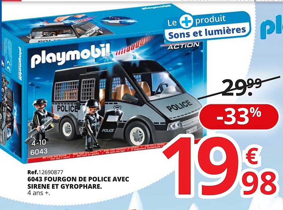 6043 fourgon de police avec sirene et gyrophare