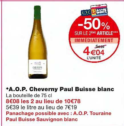 a.o.p. cheverny paul buisse blanc