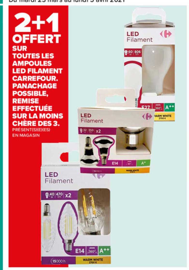 ampoules led filament carrefour