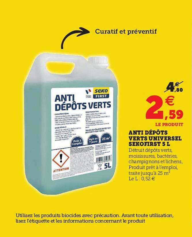 anti-dépôts verts universel seko first 5l