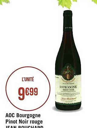 aoc bourgogne pinot noir rouge jean bouchard