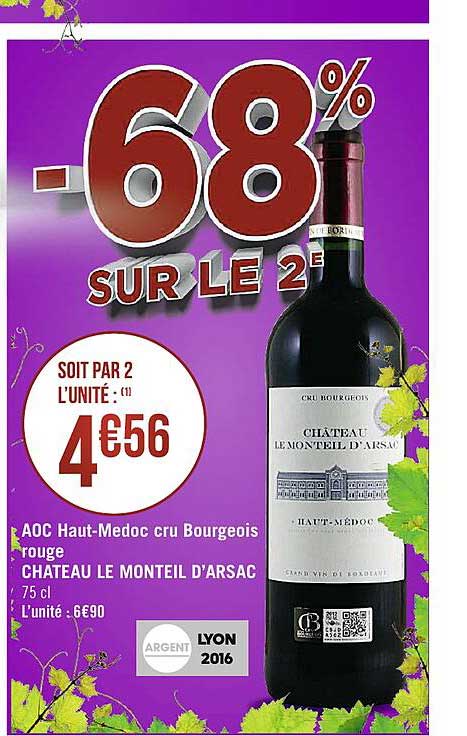 aoc haut-medoc cru bourgeois rouge château le monteil d'arsac