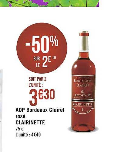 aop bordeaux clairet rosé claireinette