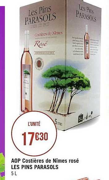 aop costières de nîmes rosé les pins parasols