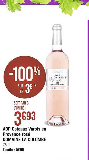 aop coteaux varois en provence rosé domaine la colombe
