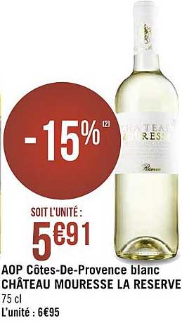 aop côtes-de-provence blanc château mouresse la réserve