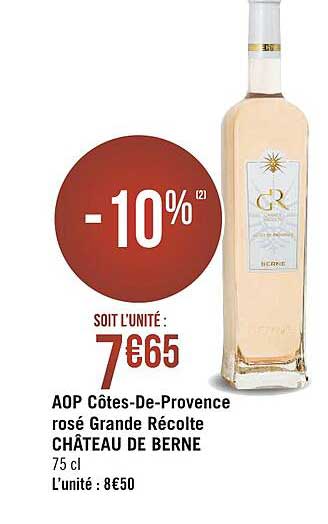 aop côtes-de-provence rosé grande récolte château de berne