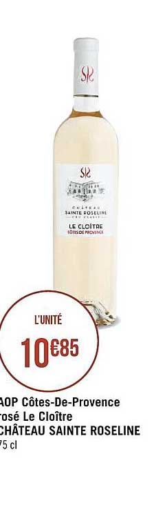 aop côtes-de-provence rosé le cloître château sainte roseline