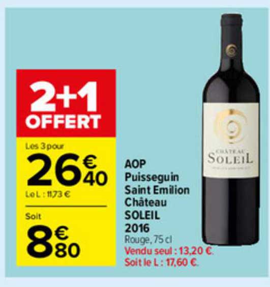 aop puisseguin saint émilion château soleil 2016