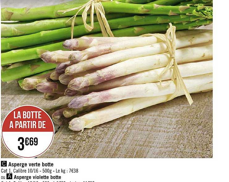 asperge verte botte, asperge violette botte