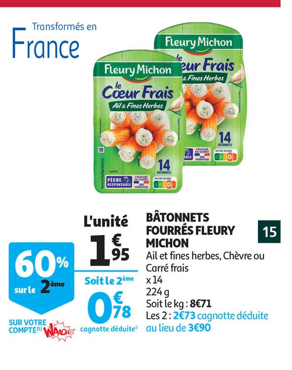 bâtonnets fourrés fleury michon