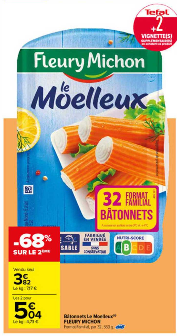 bâtonnets le moelleux fleury michon