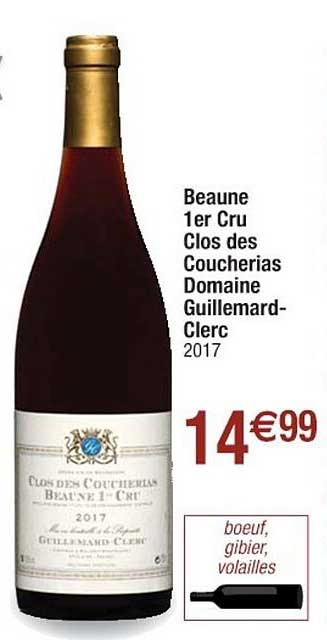 beaune 1er cru clos des coucherias domaine guillemard-clerc