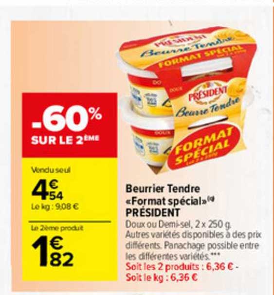 beurrier tendre "format spécial" président