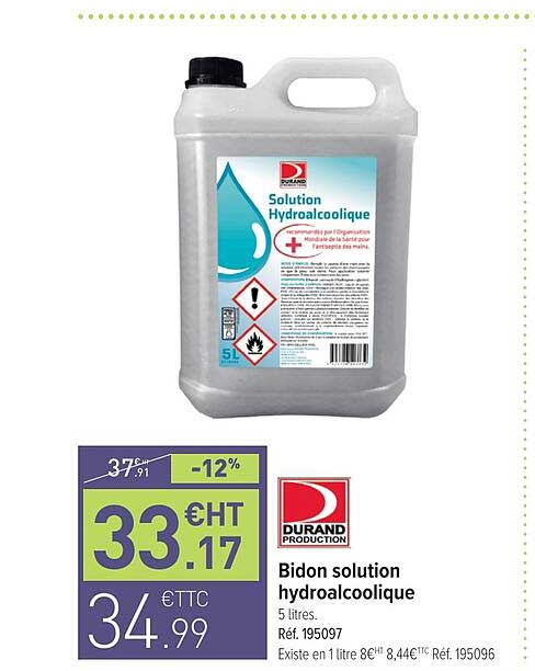 Bidon Solution Hydroalcoolique