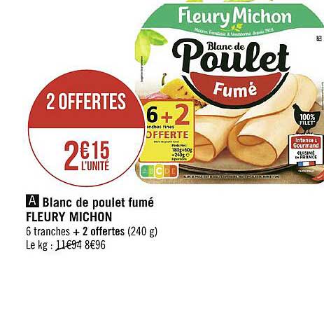 blanc de poulet fumé fleury michon