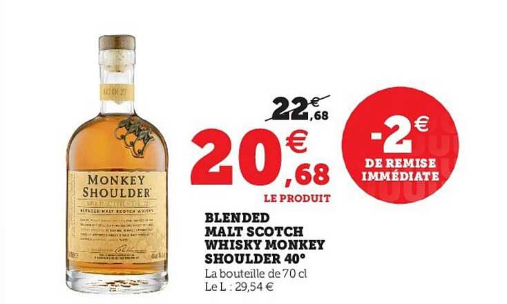 Blended Malt Scotch Whisky Monkey Shoulder 40°