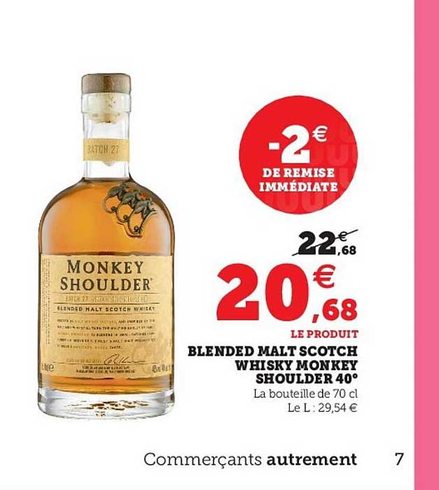 blended malt scotch whisky monkey shoulder 40°