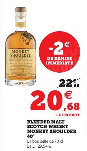 blended malt scotch whisky monkey shoulder 40°