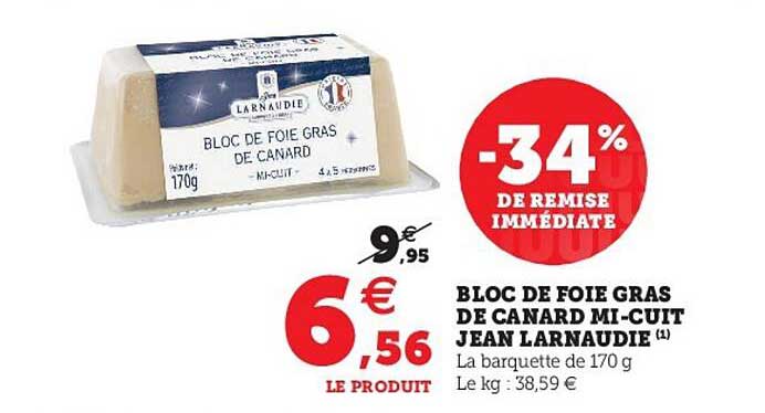 bloc de foie gras de canard mi-cuit jean larnaudie