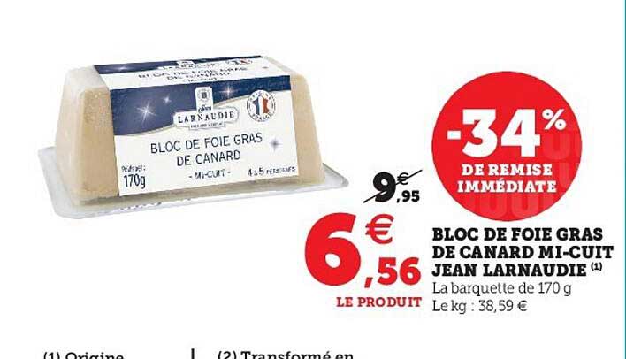 bloc de foie gras de canard mi-cuit jean larnaudie