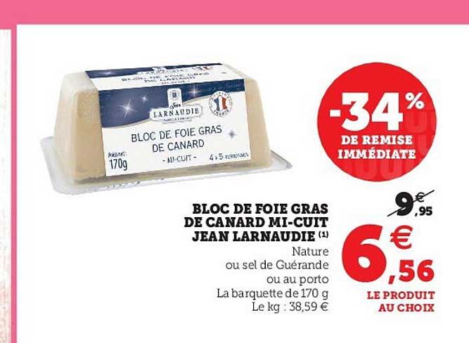 Bloc De Foie Gras De Canard Mi-cuit Jean Larnaudie
