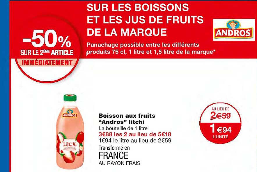 Boisson Aux Fruits "andros" Litchi