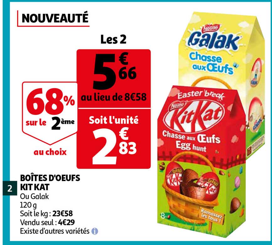 boîtes d'oeufs kit kat