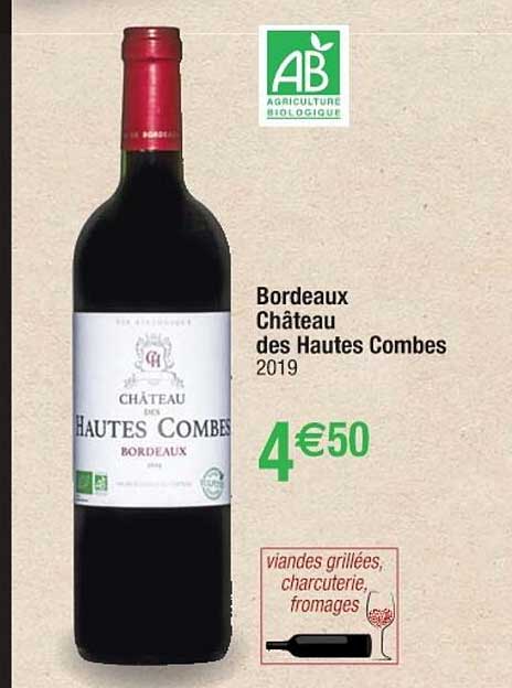 bordeaux château des hautes combes 2019