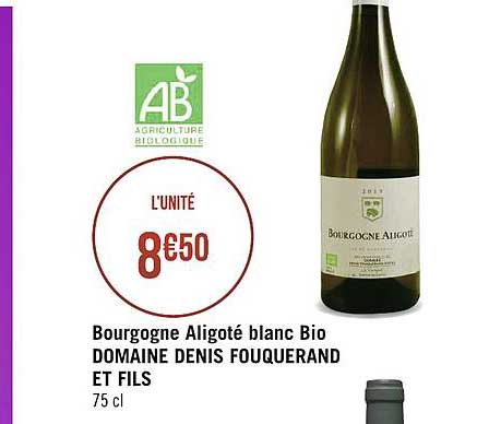 bourgogne aligoté blanc bio domaine denis fouquerand