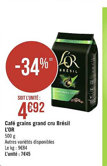 Café Grains Grand Cru Brésil L'or