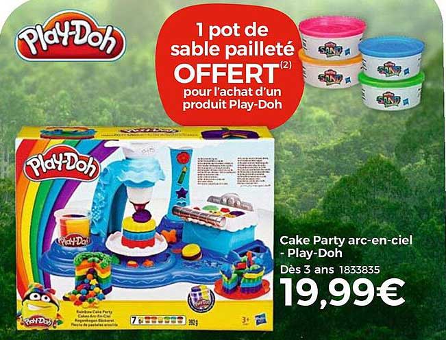cake party arc-en-ciel - play-doh