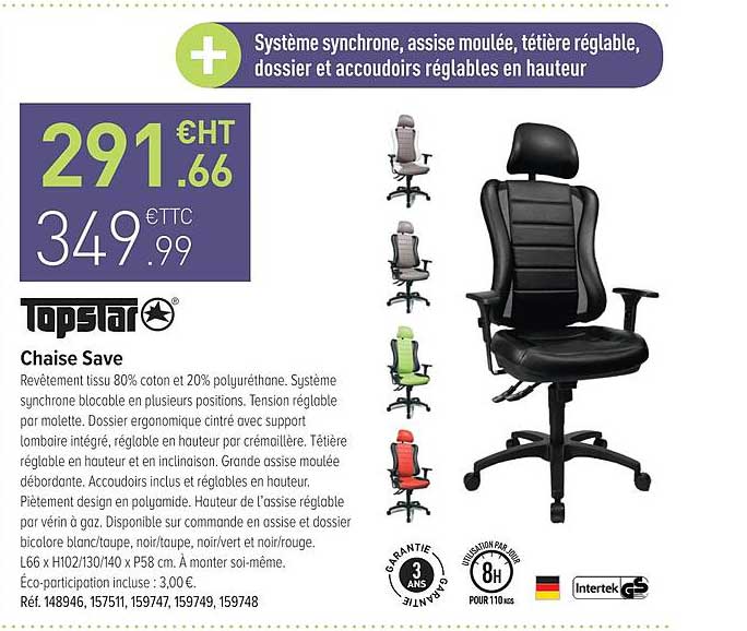chaise save topstar