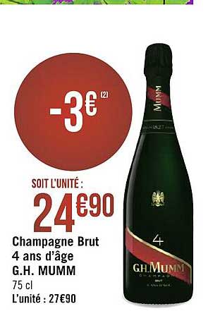 champagne brut 4 ans d'âge g.h. mumm