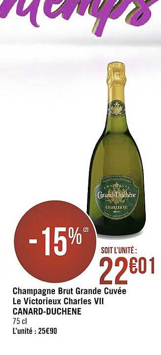 champagne brut grande cuvée le victorieux charles vii canard-duchêne
