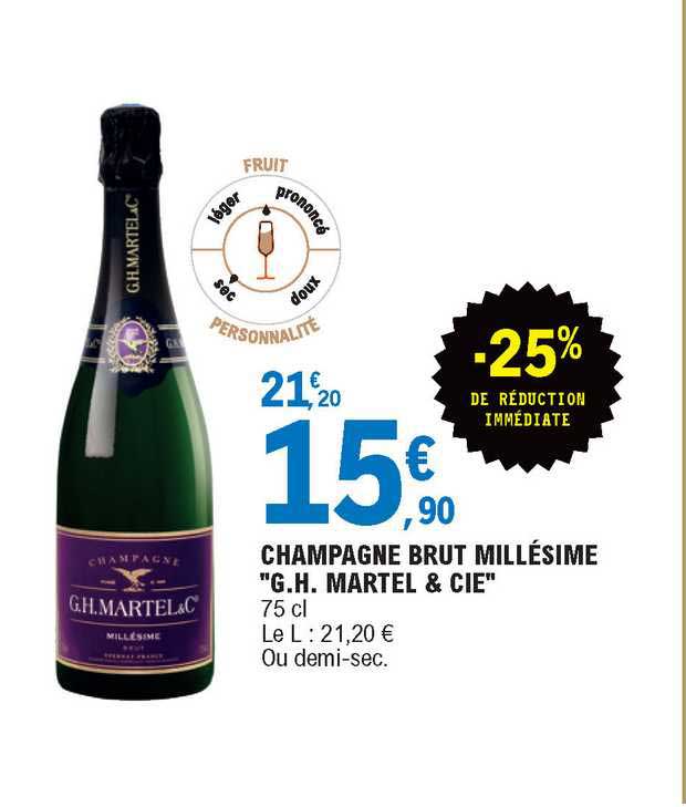 champagne brut millésime "g.h. martel & cie"
