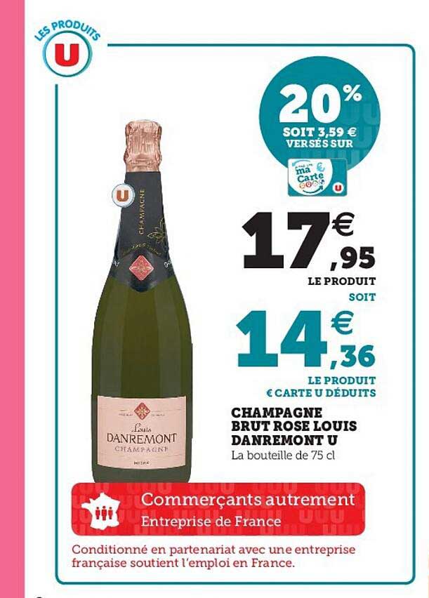 champagne brut rose louis danremont u
