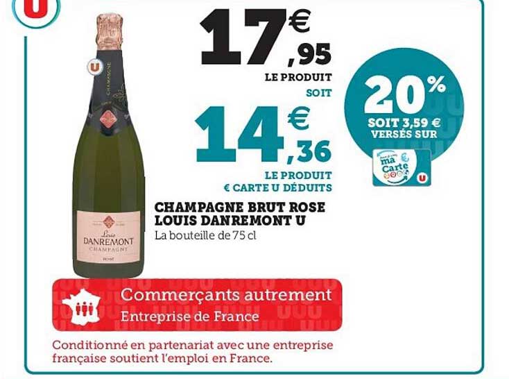 champagne brut rose louis danremont u