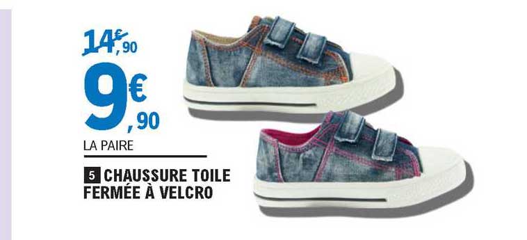 chaussure toile fermée à velcro